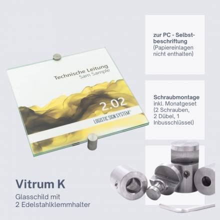 Türschild VITRUM K Glasschild